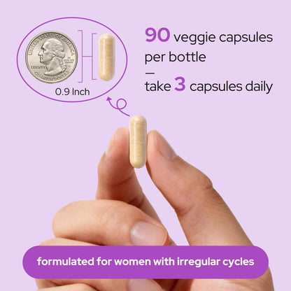 Premom ovarian function and menstrual cycle regularity supplement packaging.