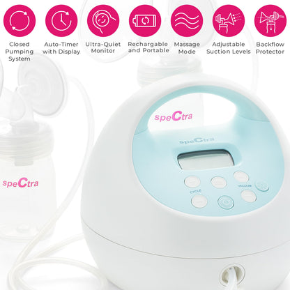 Spectra S1 Plus hospital grade pump showing the back ports