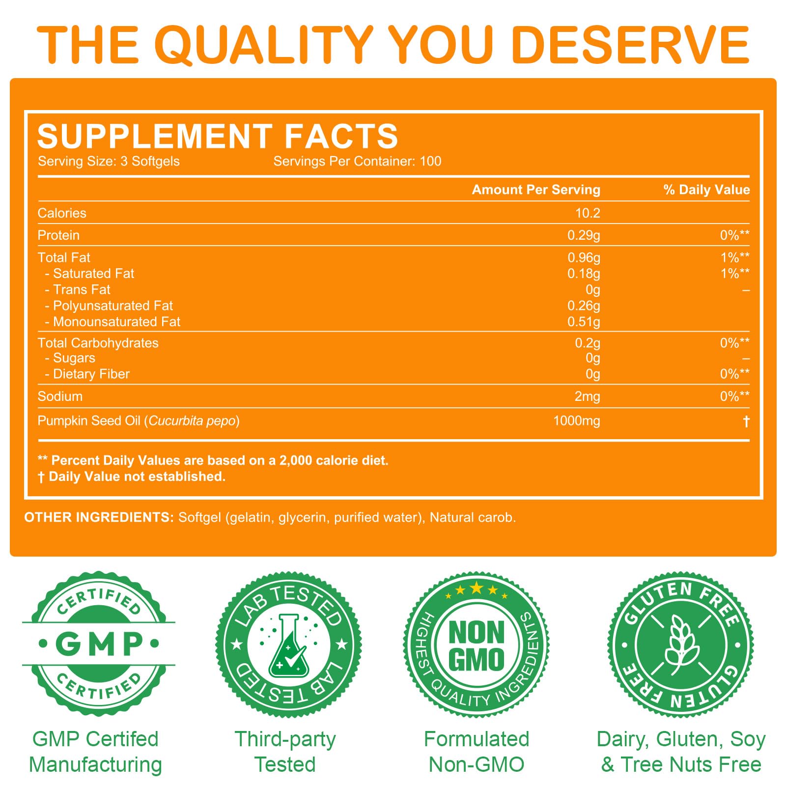 Premium imported Ztxlqarh pumpkin seed oil dietary supplement