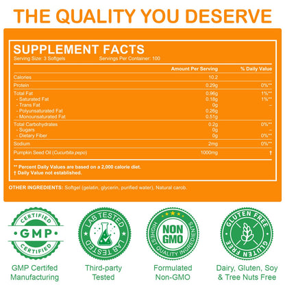 Premium imported Ztxlqarh pumpkin seed oil dietary supplement