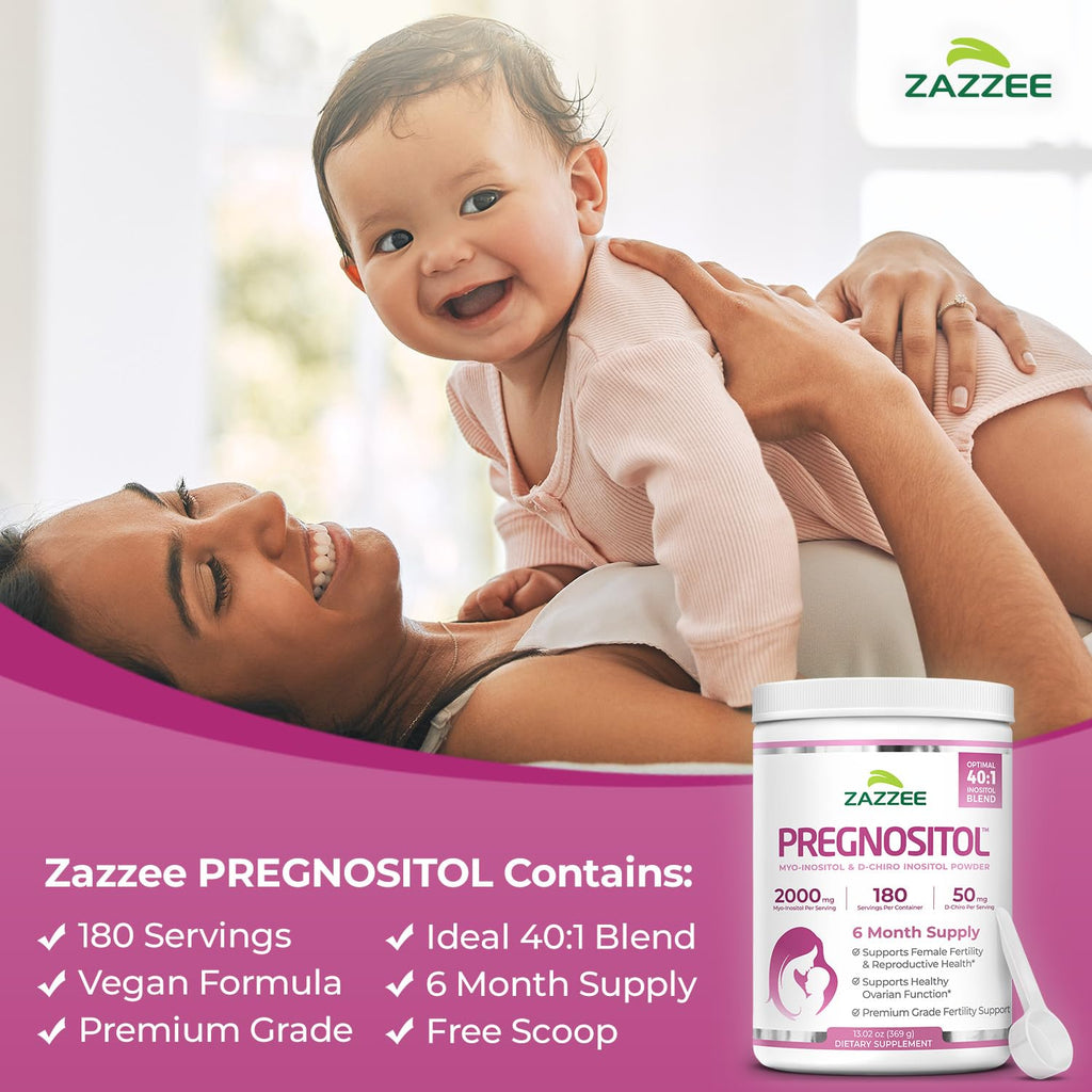 Zazzee Pregnositol nutritional facts and ingredient label