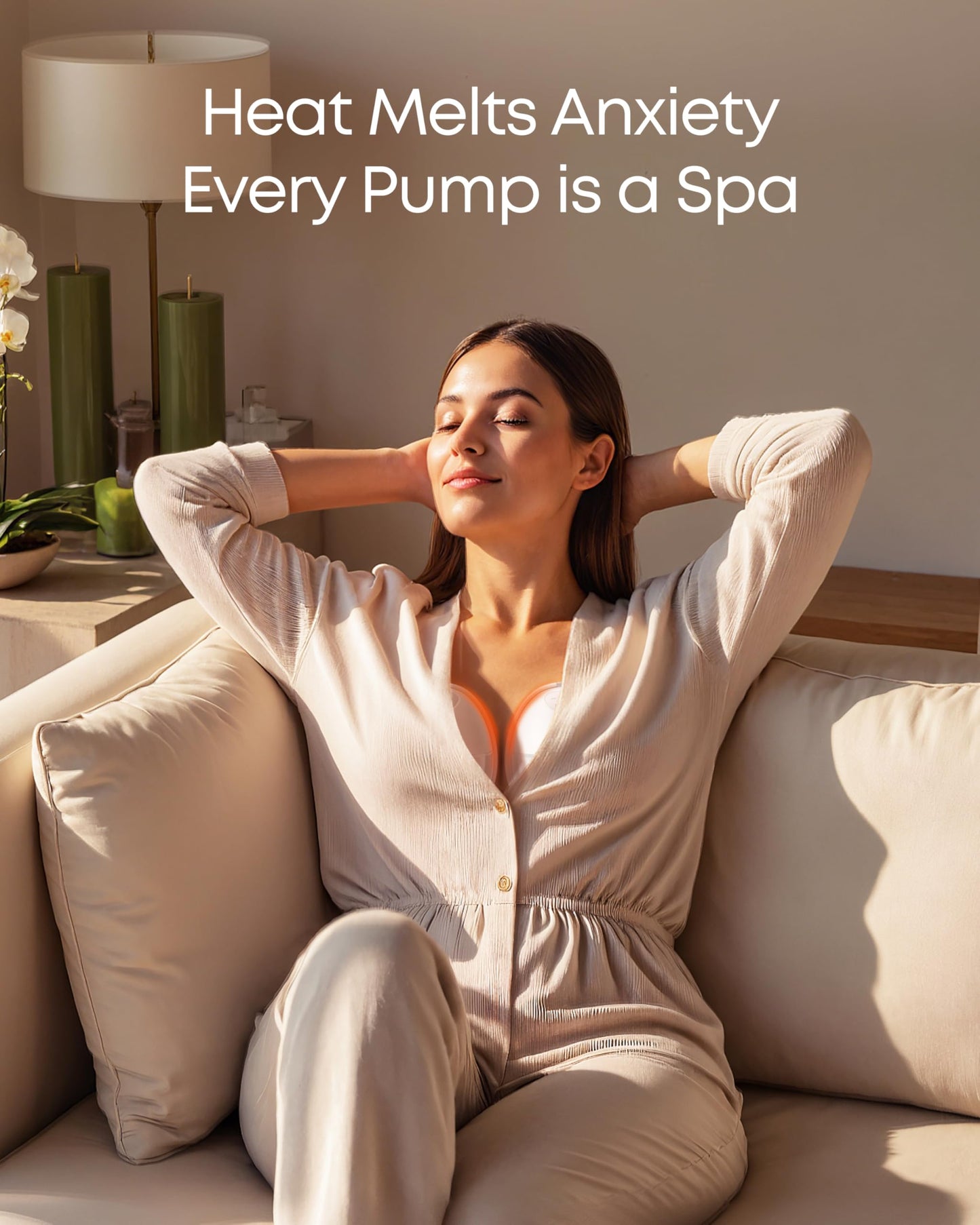 Eufy S1 Pro hands-free pump inside a nursing bra