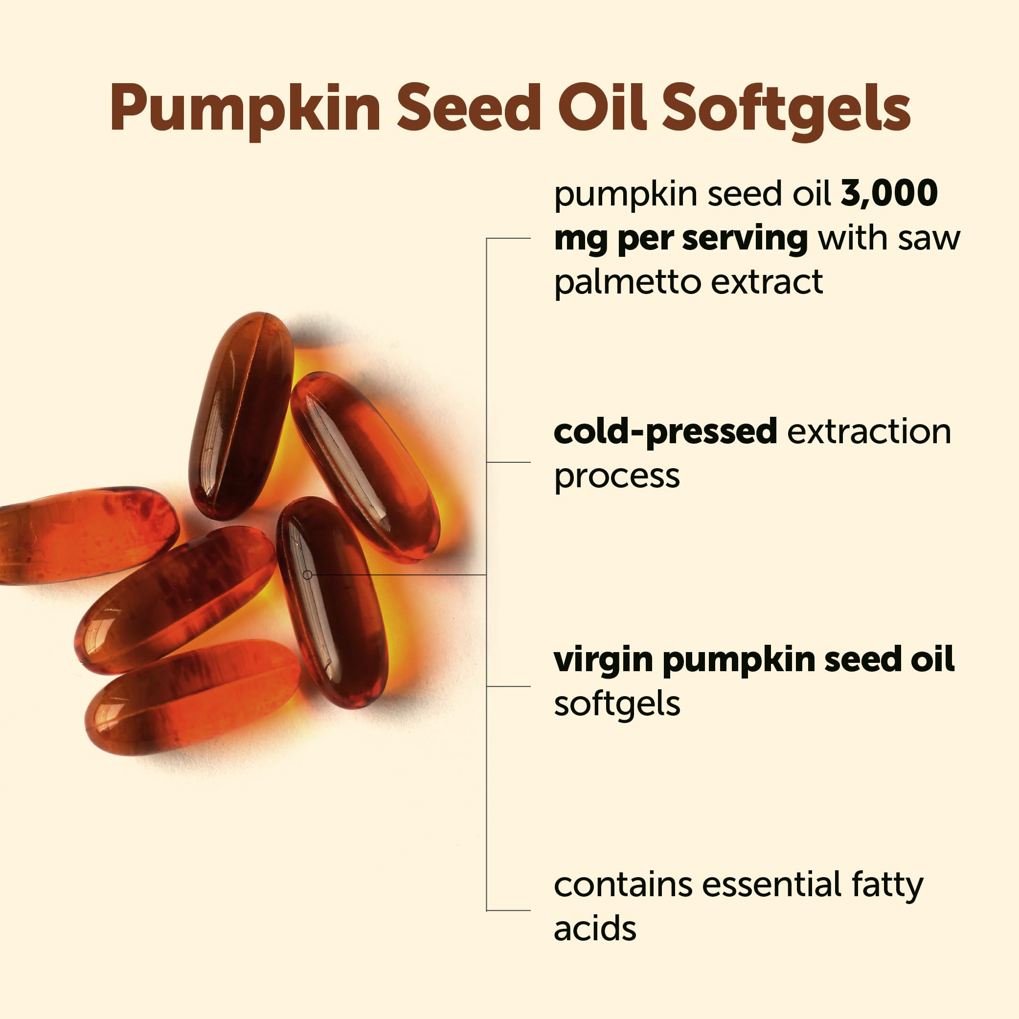 Close up of Micro Ingredients pumpkin seed oil softgels for hair growth