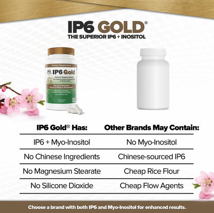 Close up of IP6 Gold Immune Support Formula nutritional facts label
