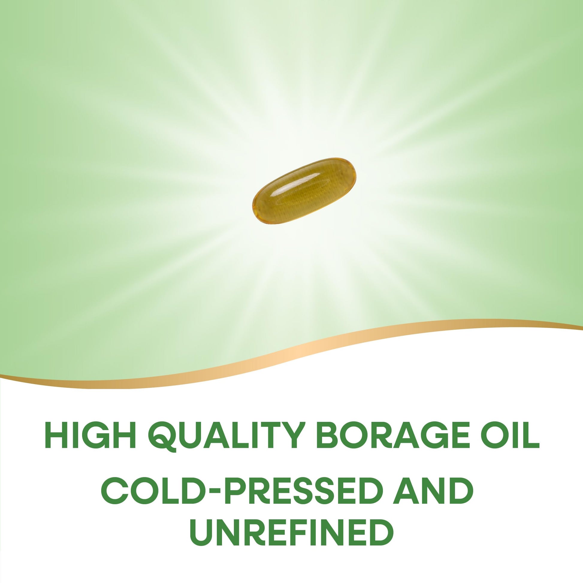 Close up of Nature's Way Borage Oil softgel capsules