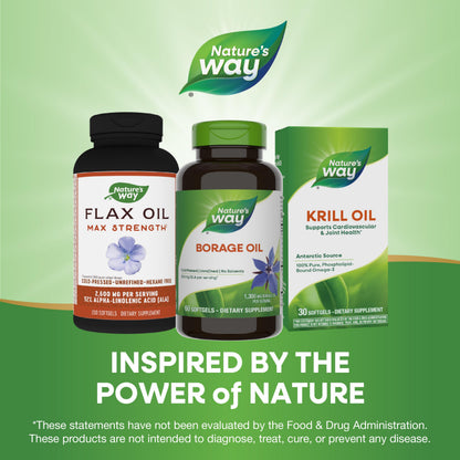 Nature's Way Borage Oil 60 softgels bottle top view