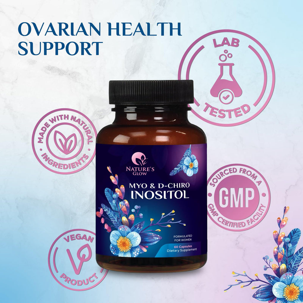 Supplement facts label on Nature's Glow 40:1 ratio inositol bottle