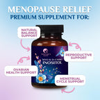 Back view of Nature's Glow hormonal balance supplement bottle
