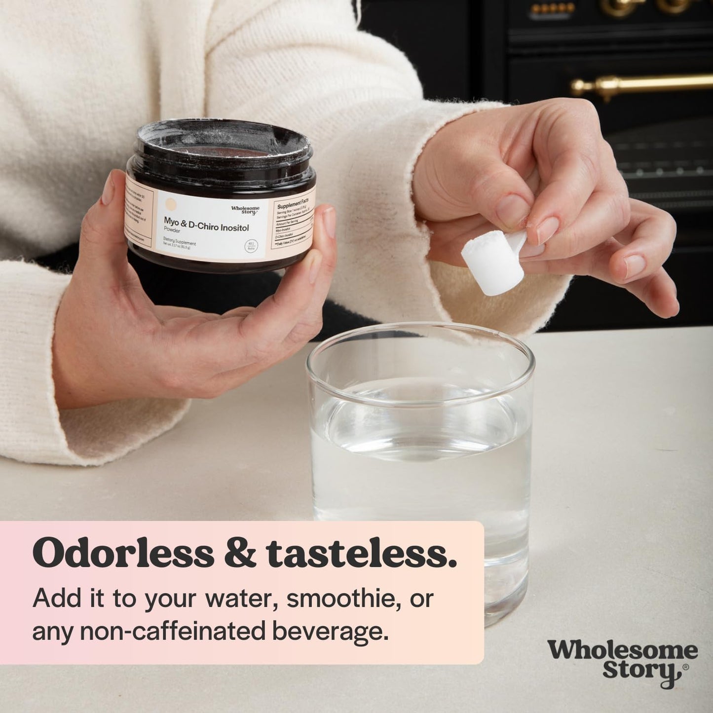 Wholesome Story MTHF Folate and Vitamin D3 powder ingredients label