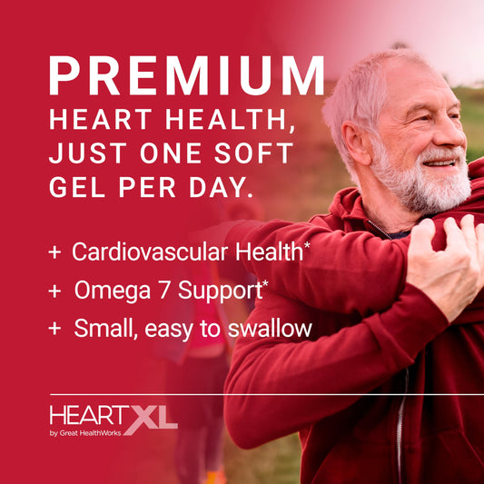 HeartXL 30 Softgels supplement bottle side view