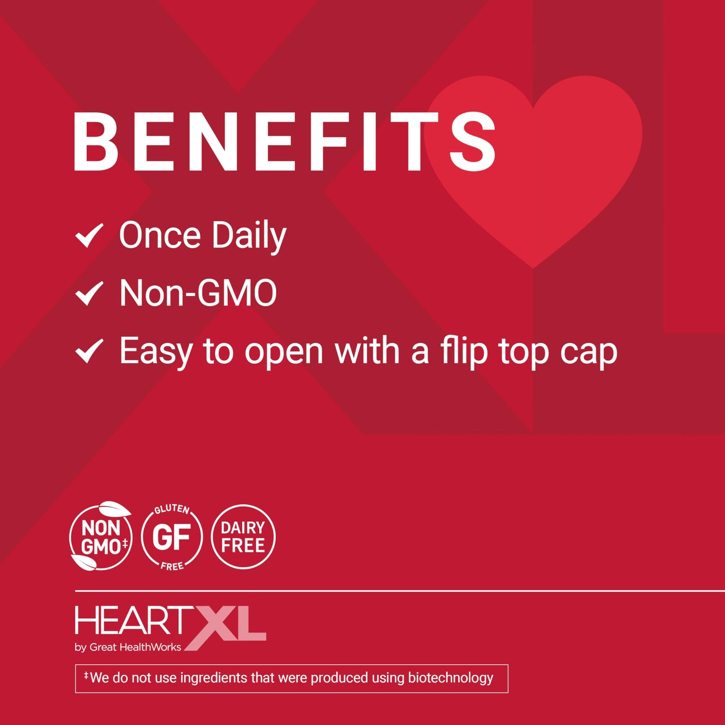 HeartXL cardiovascular health supplement label details