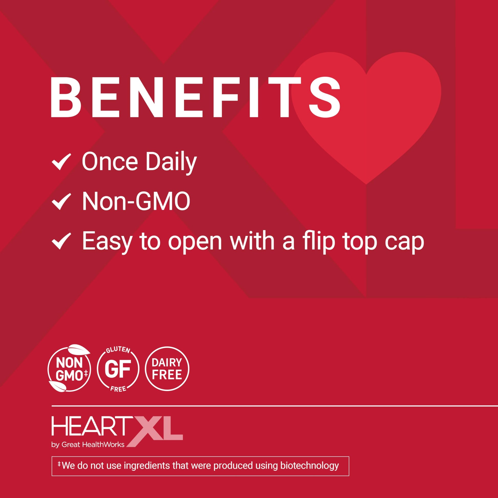 HeartXL cardiovascular health supplement label details