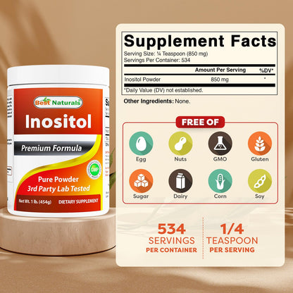 Best Naturals Vitamin B8 powder label details