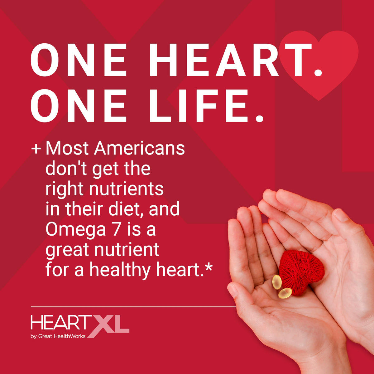 OmegaXL HeartXL 30 count bottle side angle