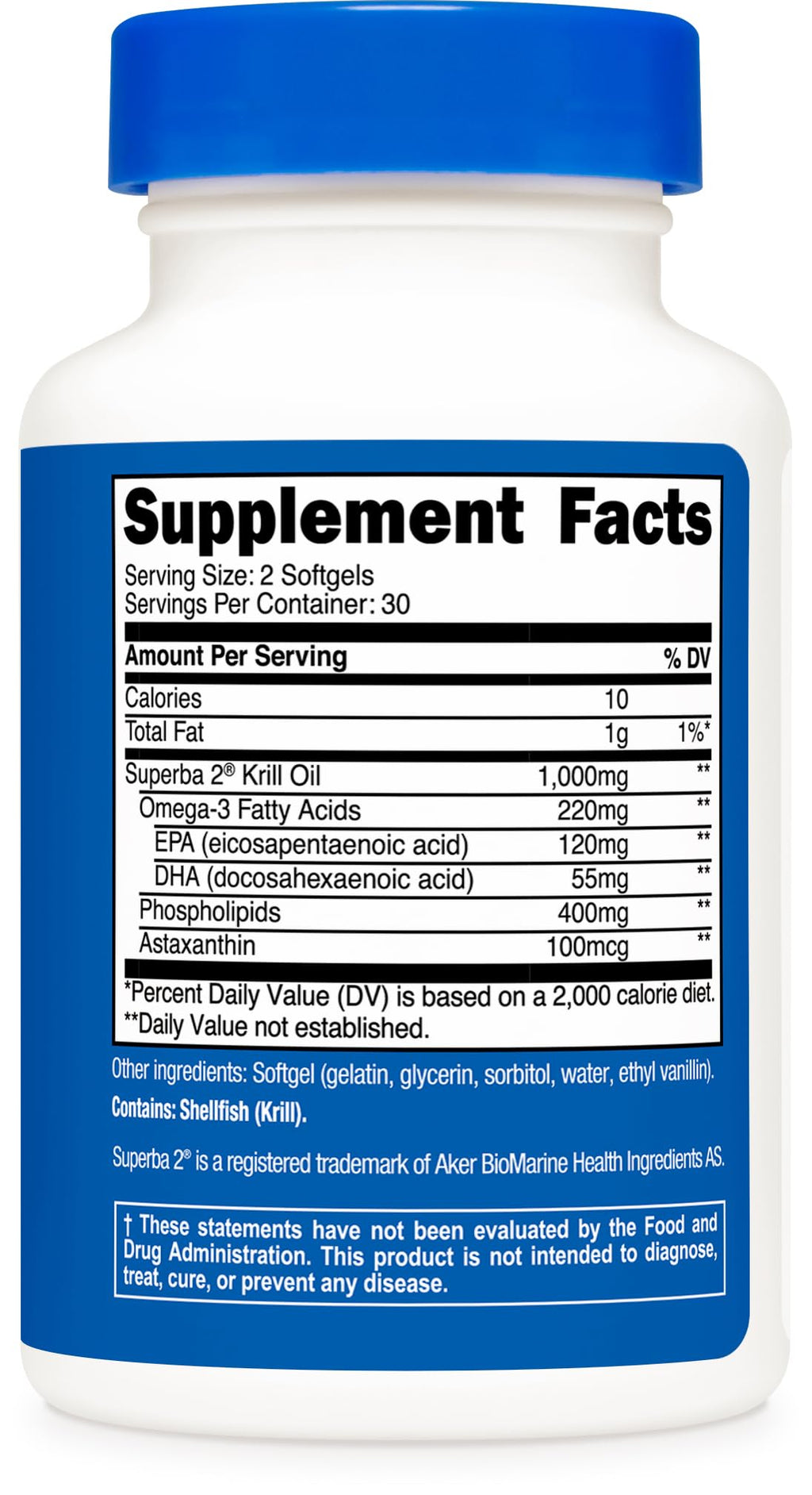 Nutricost krill oil softgels container layout