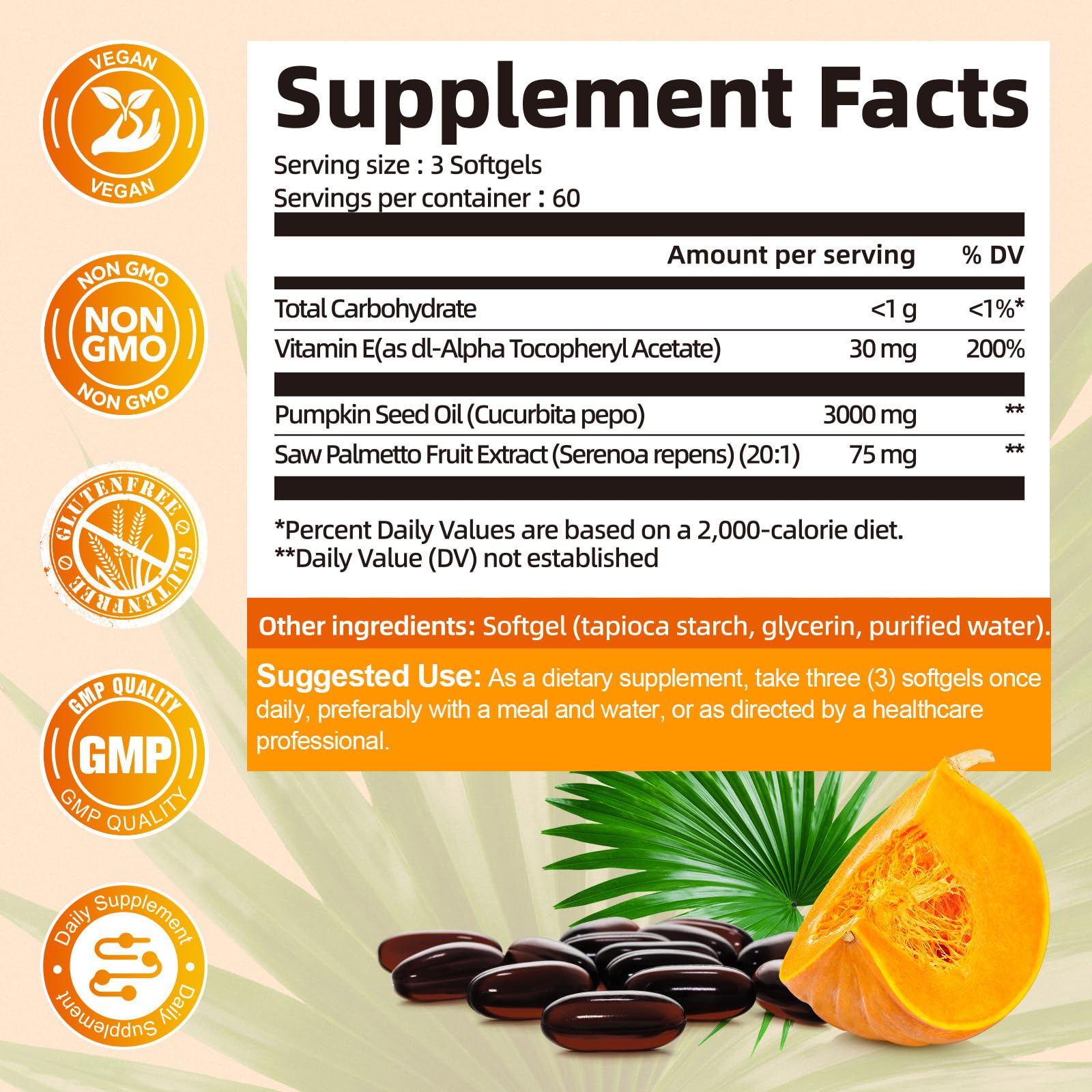 Femmetra supplement bottle with 180 softgels label detail