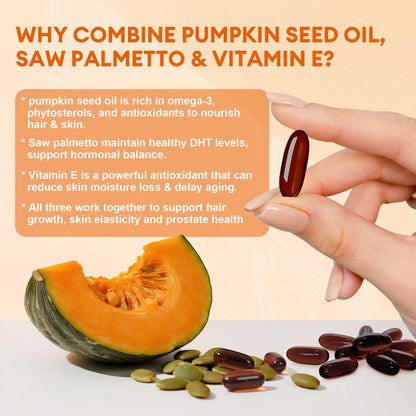 Femmetra pumpkin seed oil capsules for hair and prostate health