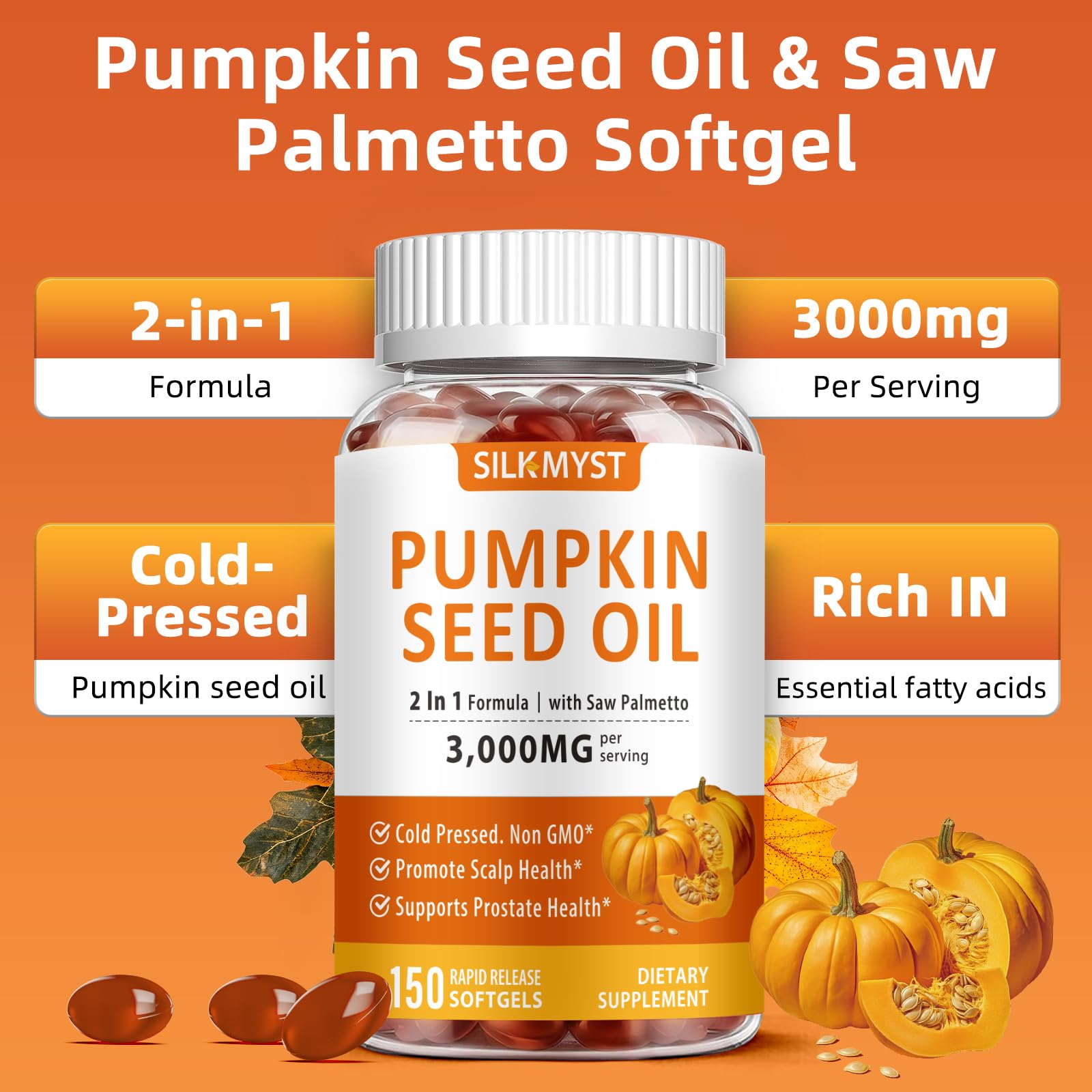 Beword Silkmyst supplement bottle showing 150 softgels count