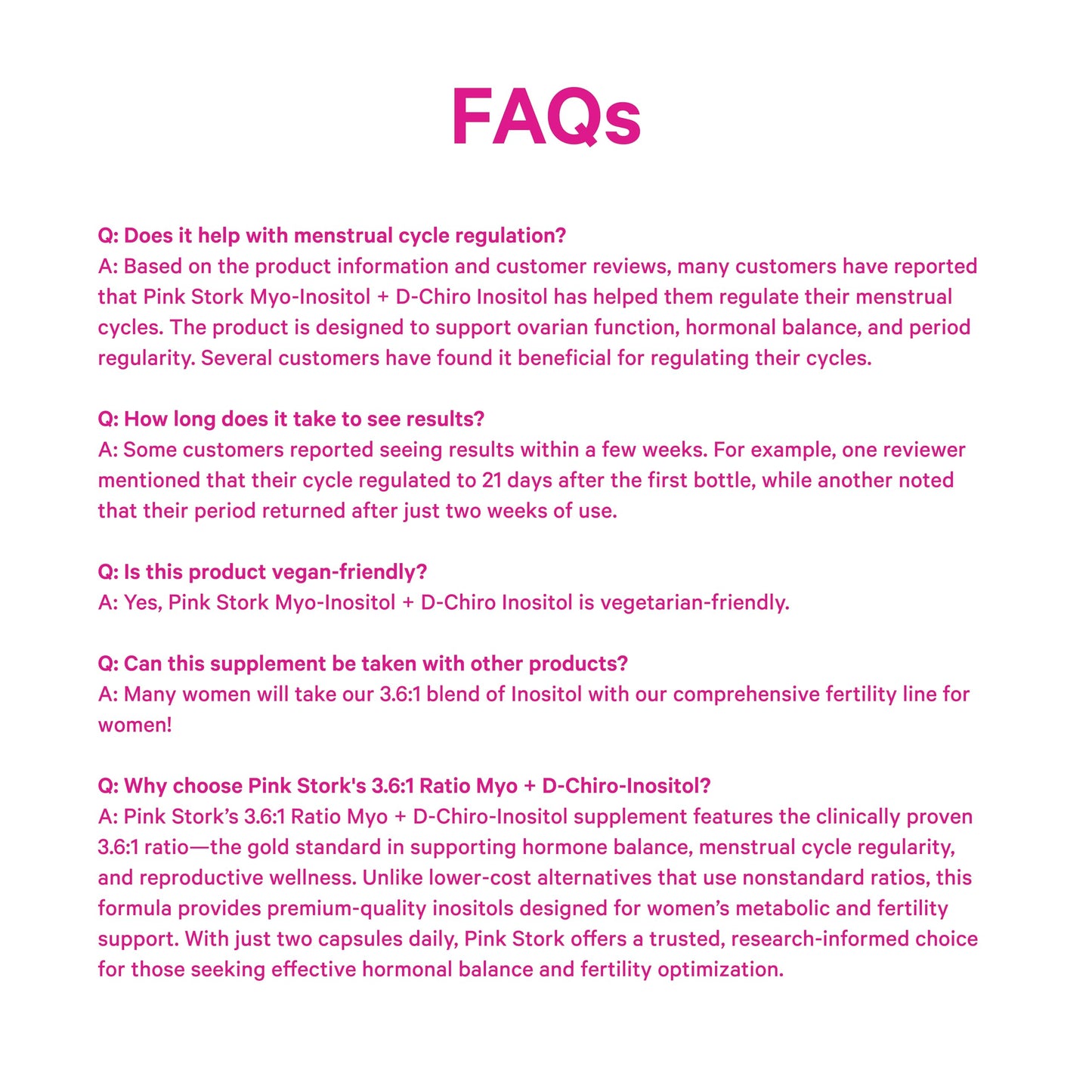 Premium Pink Stork hormone support supplement packaging