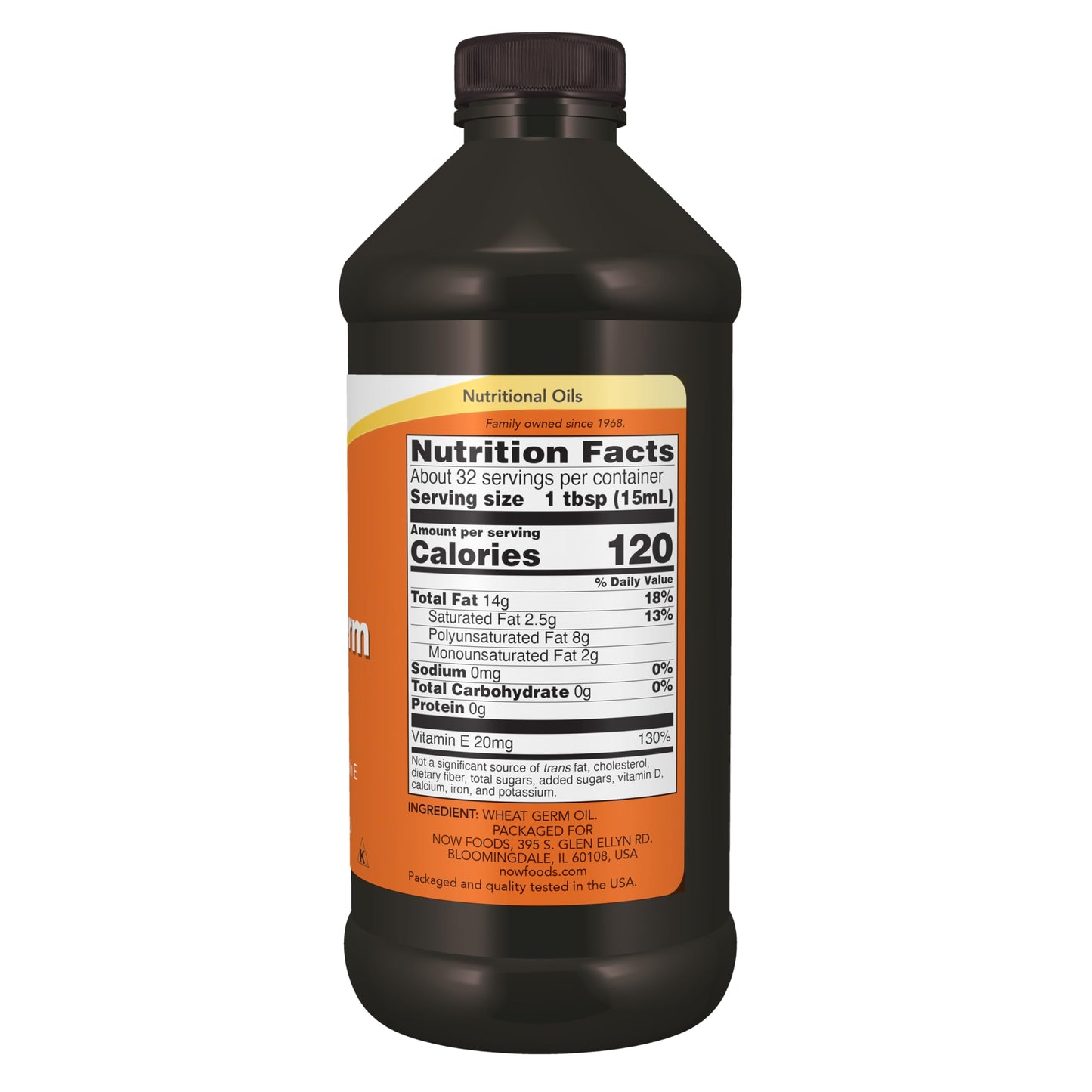 Now Foods Wheat Germ Oil nutritional supplement bottle