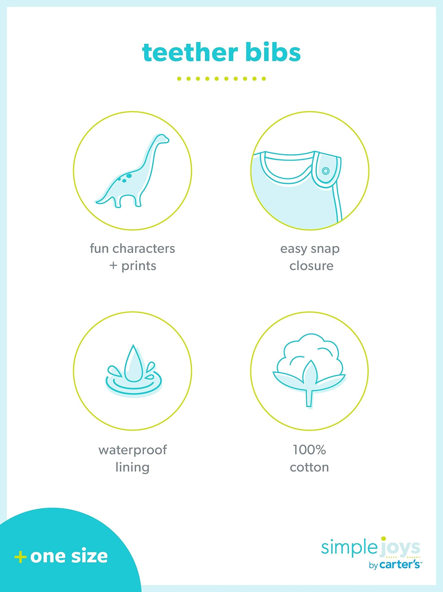Back view of the absorbent plush lining on the Simple Joys by Carter's infant bib