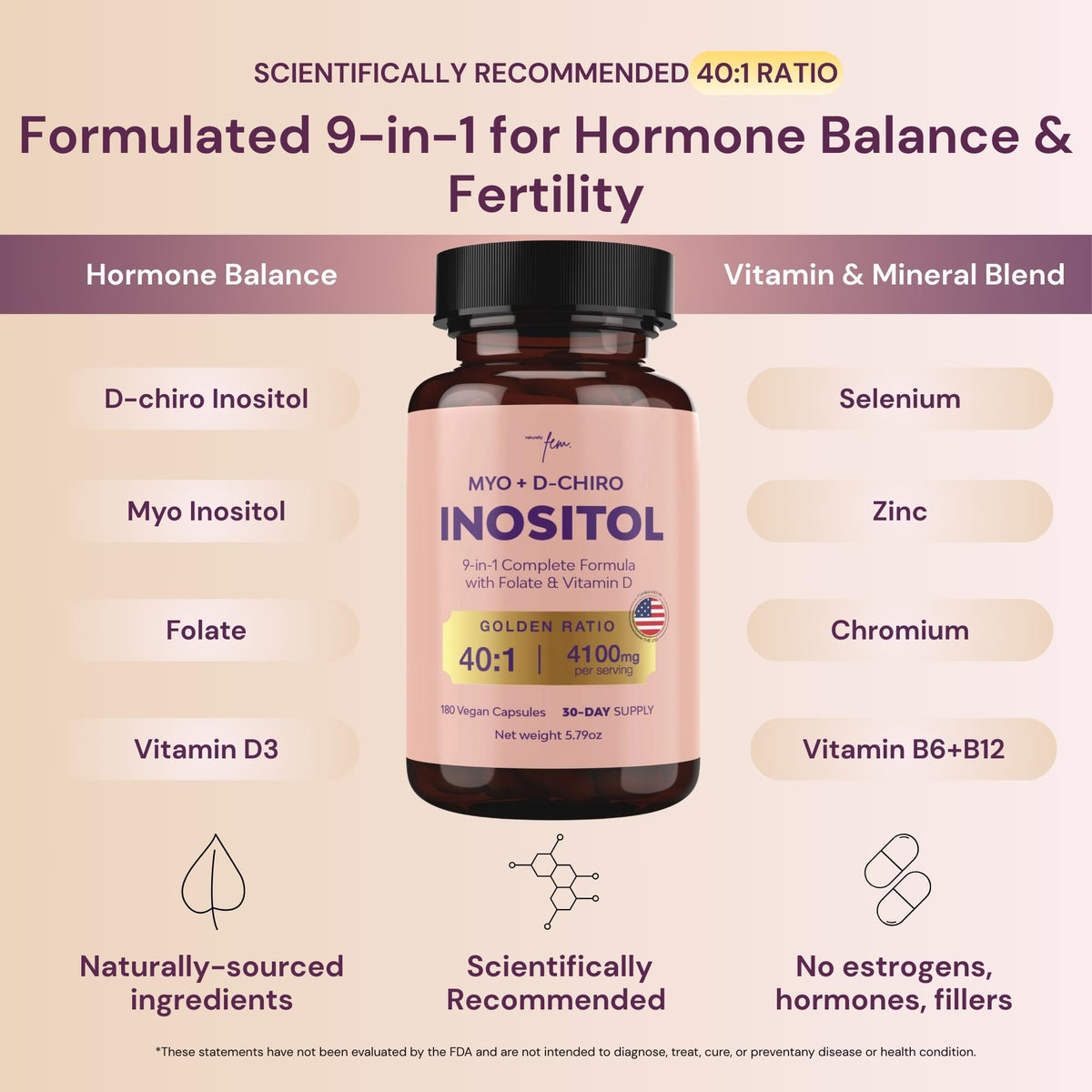 QSTA premium women health supplement bottle showcasing vegan capsule count and ratio
