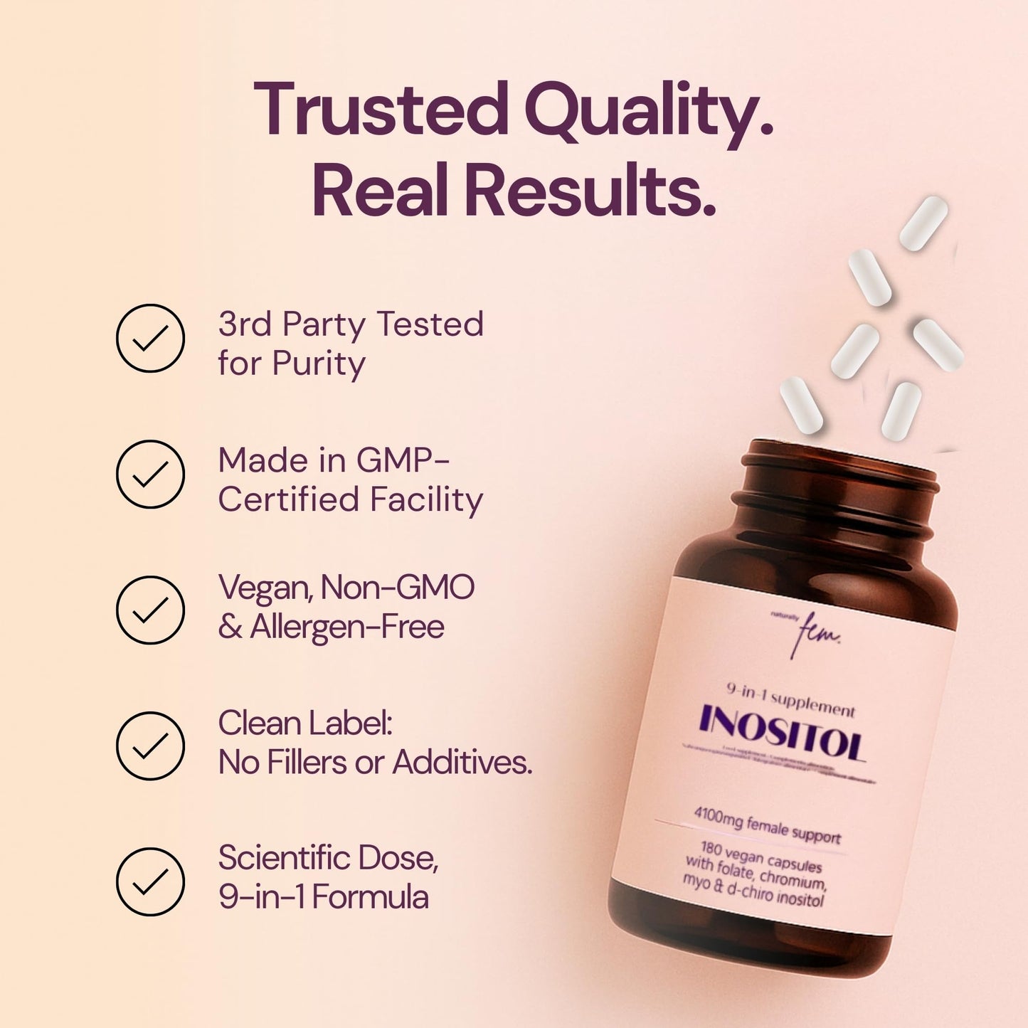 QSTA Myo-Inositol and D-Chiro Inositol 40 to 1 golden ratio label details