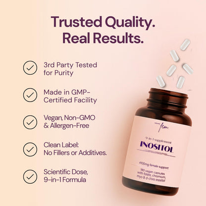 QSTA Myo-Inositol and D-Chiro Inositol 40 to 1 golden ratio label details