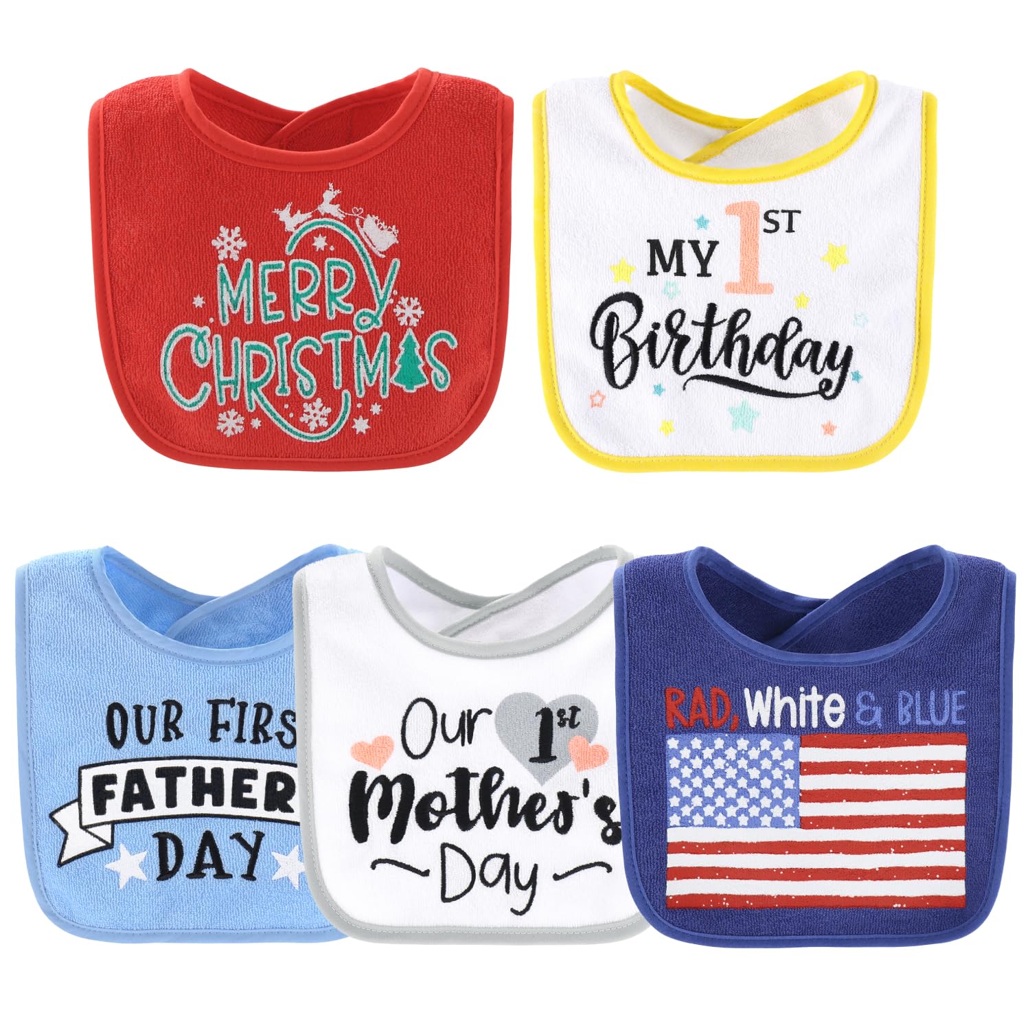 Absorbent back lining material of the imported cotton blend toddler bib set