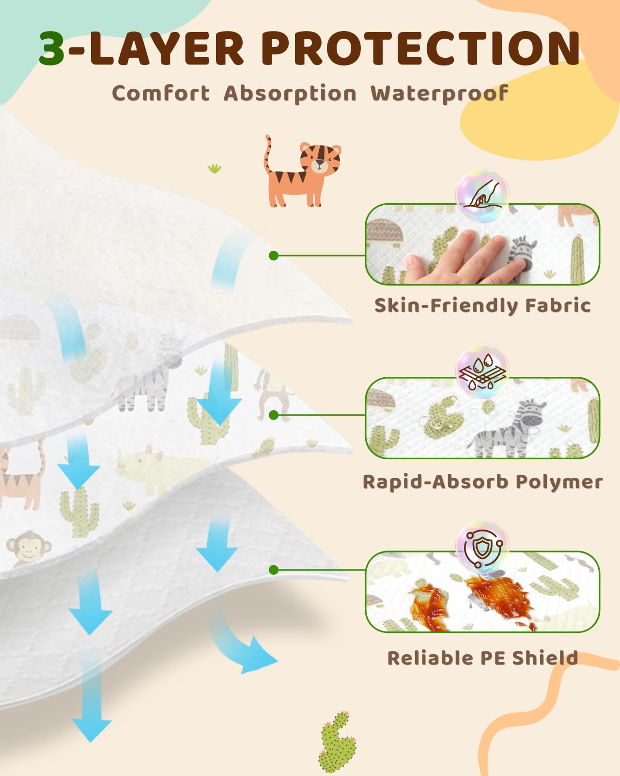 Lictin waterproof disposable bibs highlighting the front crumb catcher pocket for mess free mealtimes