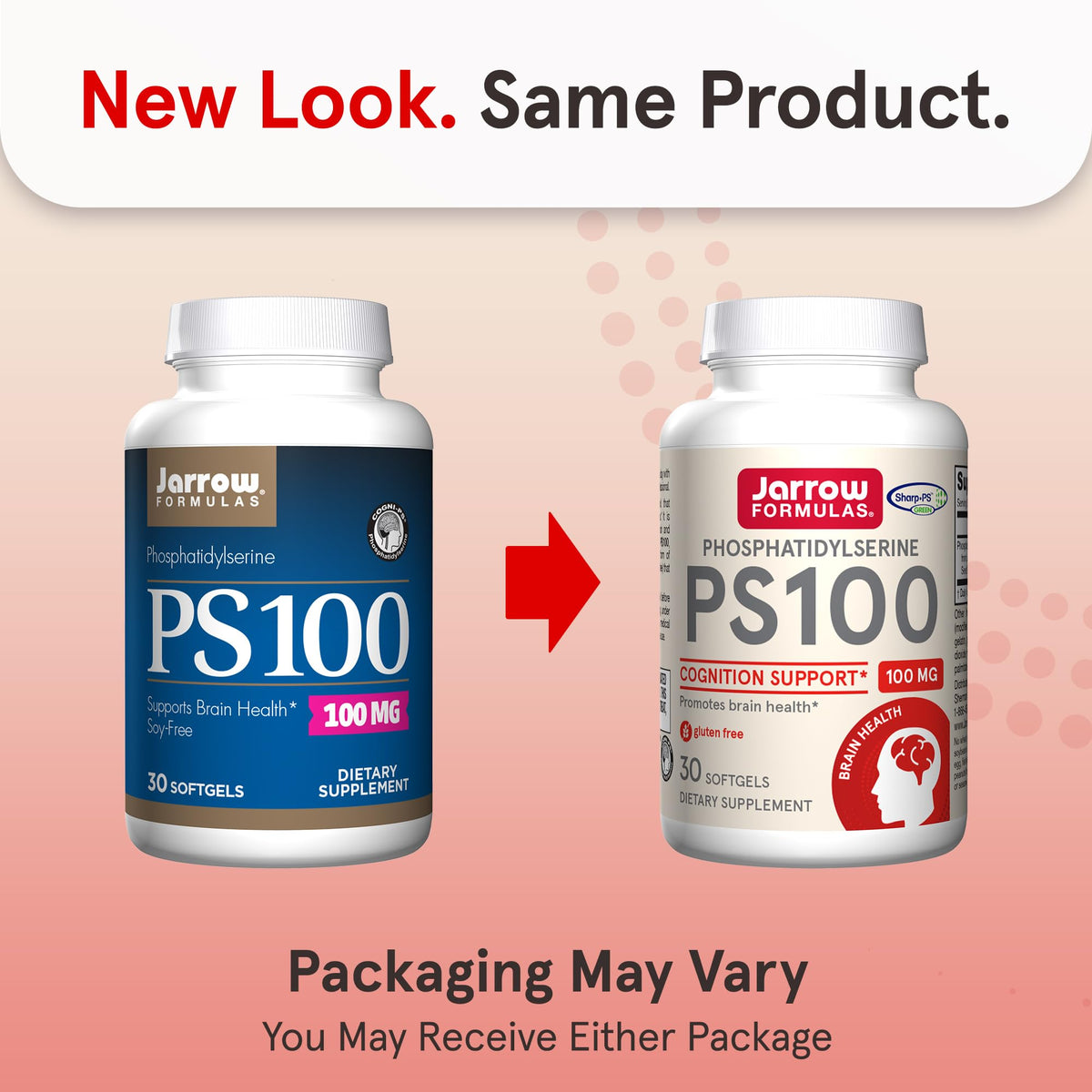 Jarrow Formulas PS100 Supplement Facts nutrition label panel