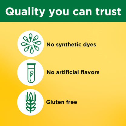 Nature Made nervous system support softgels container top view with yellow lid design
