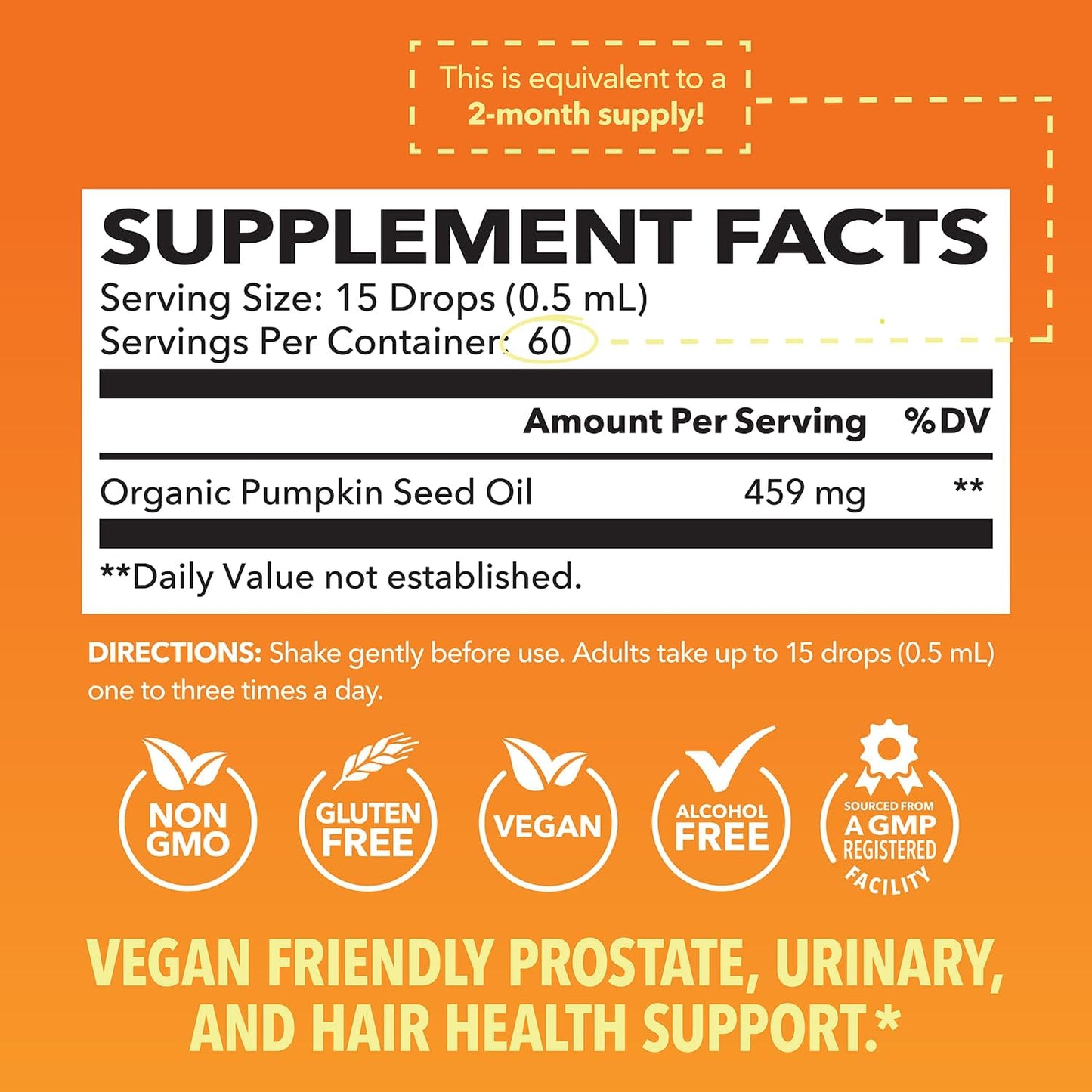 Close up of Havasu Nutrition organic cold pressed pumpkin seed oil bottle