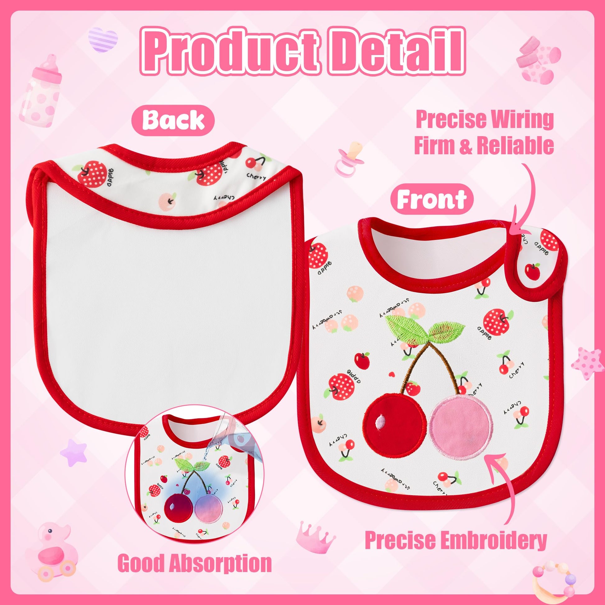2ooya adjustable hook loop closure baby bib showing the waterproof back lining
