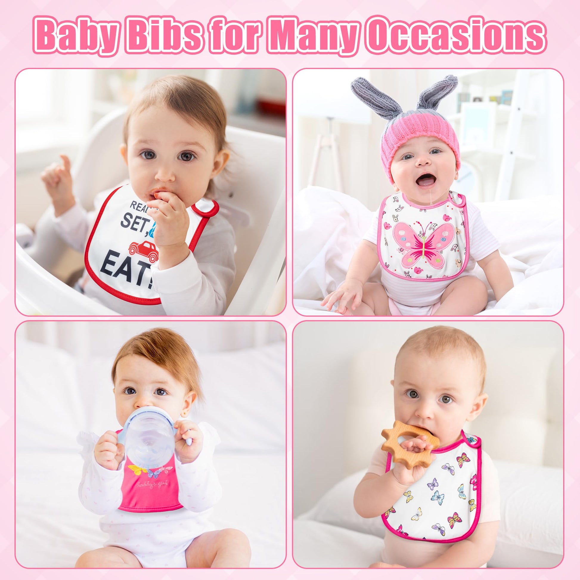 2ooya premium cotton waterproof baby bib pack showcasing soft fabric texture and closure detail