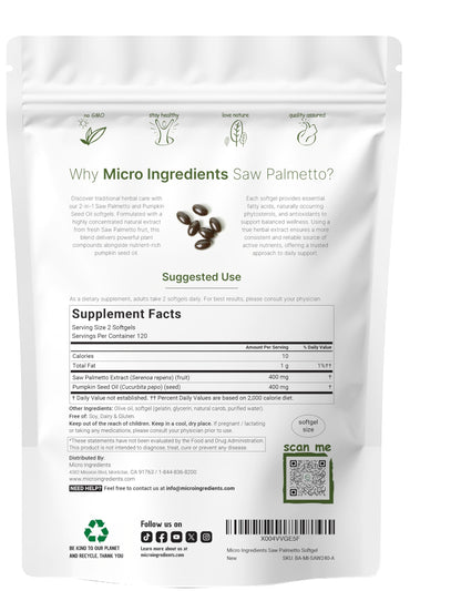 Micro Ingredients 240 softgels supplement packaging for men