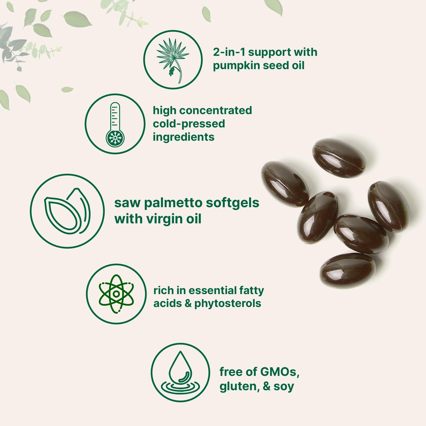 Micro Ingredients saw palmetto cold pressed oil label details