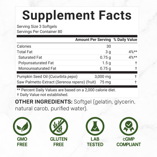 Deal Supplement 240 softgels bottle back label with supplement facts