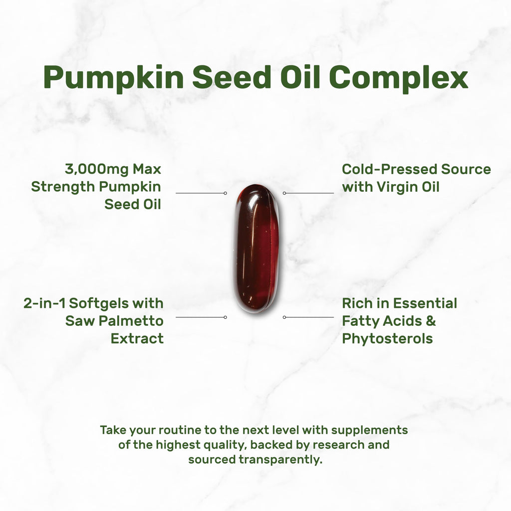 Cold pressed virgin pumpkin seed oil capsules supplement facts