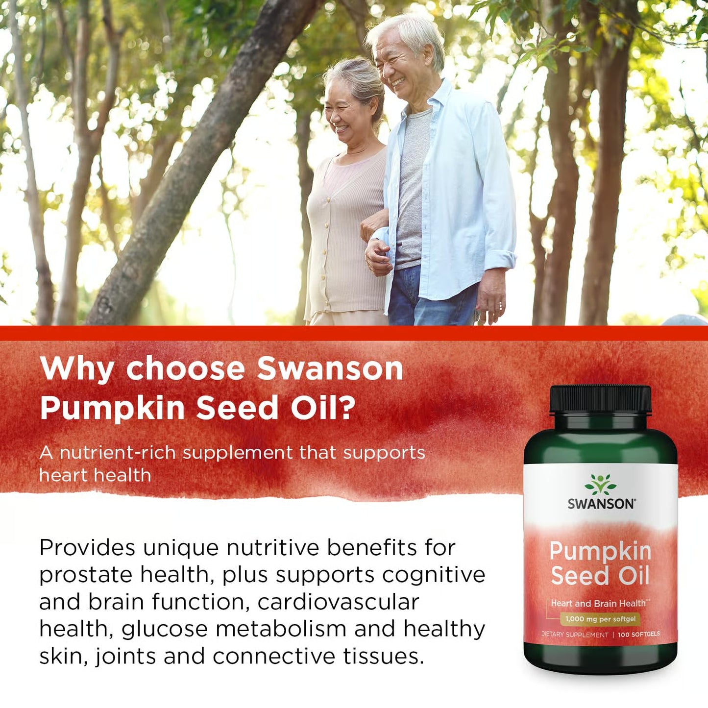 Swanson Pumpkin Seed Oil 1000mg back label with nutritional facts