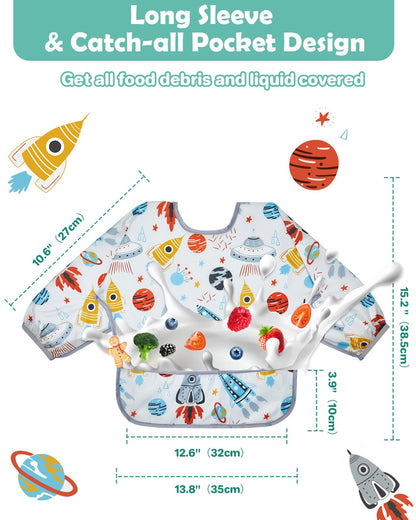 Lictin toddler smock for eating displaying the comfortable back tie closure