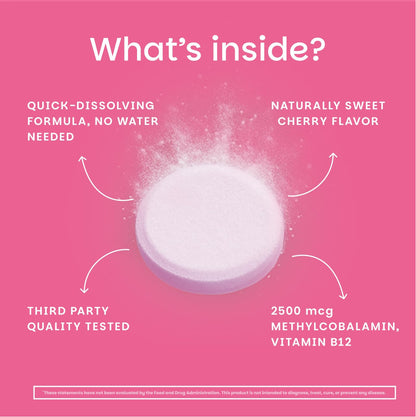 Fast melting vegan vitamin b12 tablets by ez melts for immune defense