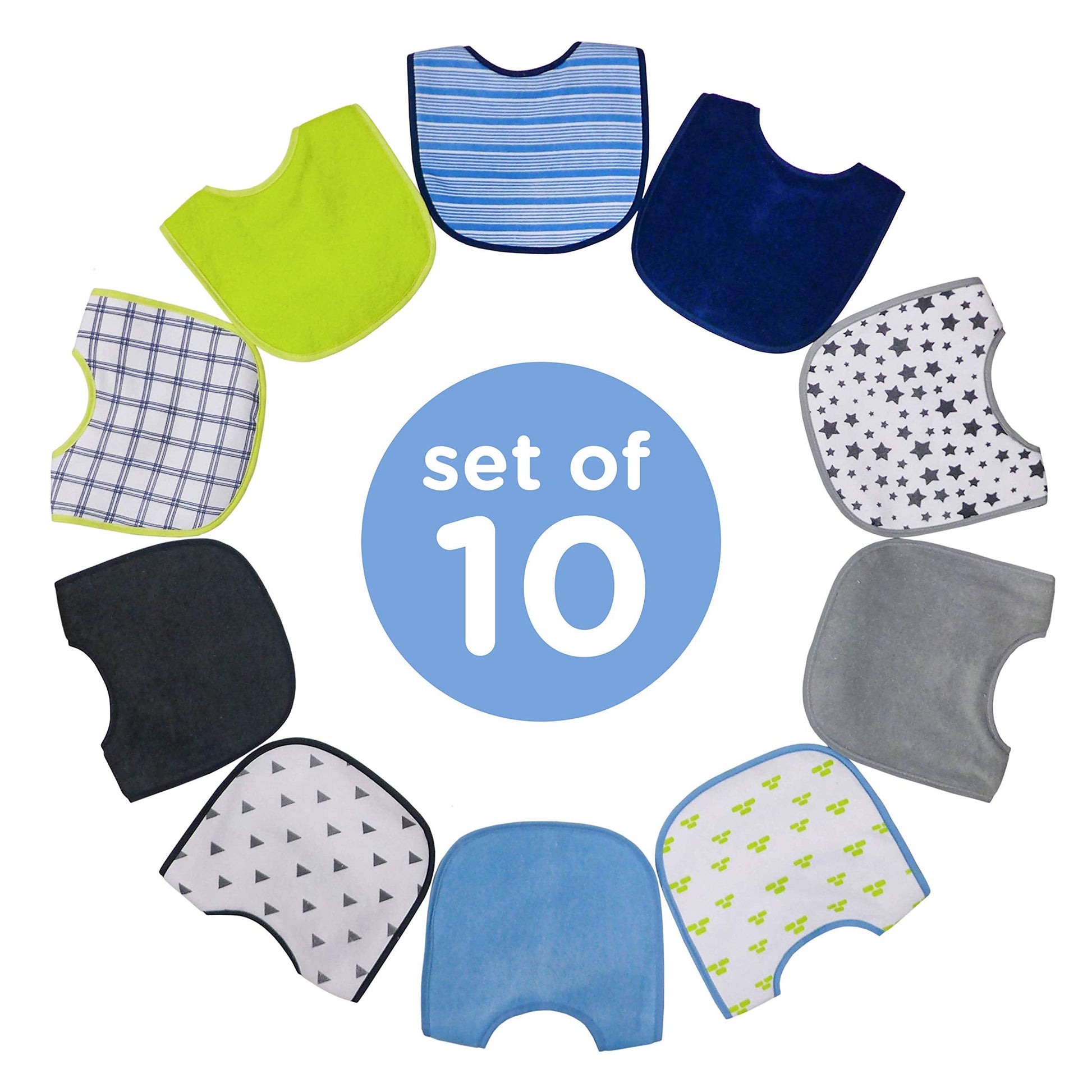 Neat Solutions ten count bib set packaged and ready for gifting or baby registry selection