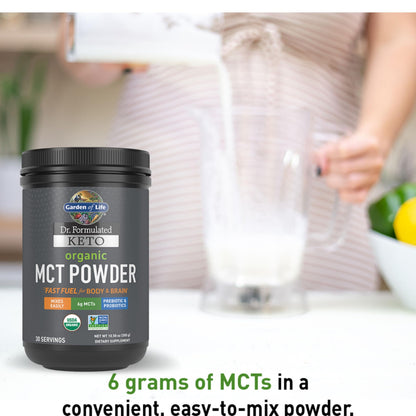 Garden of Life MCT powder nutritional information label