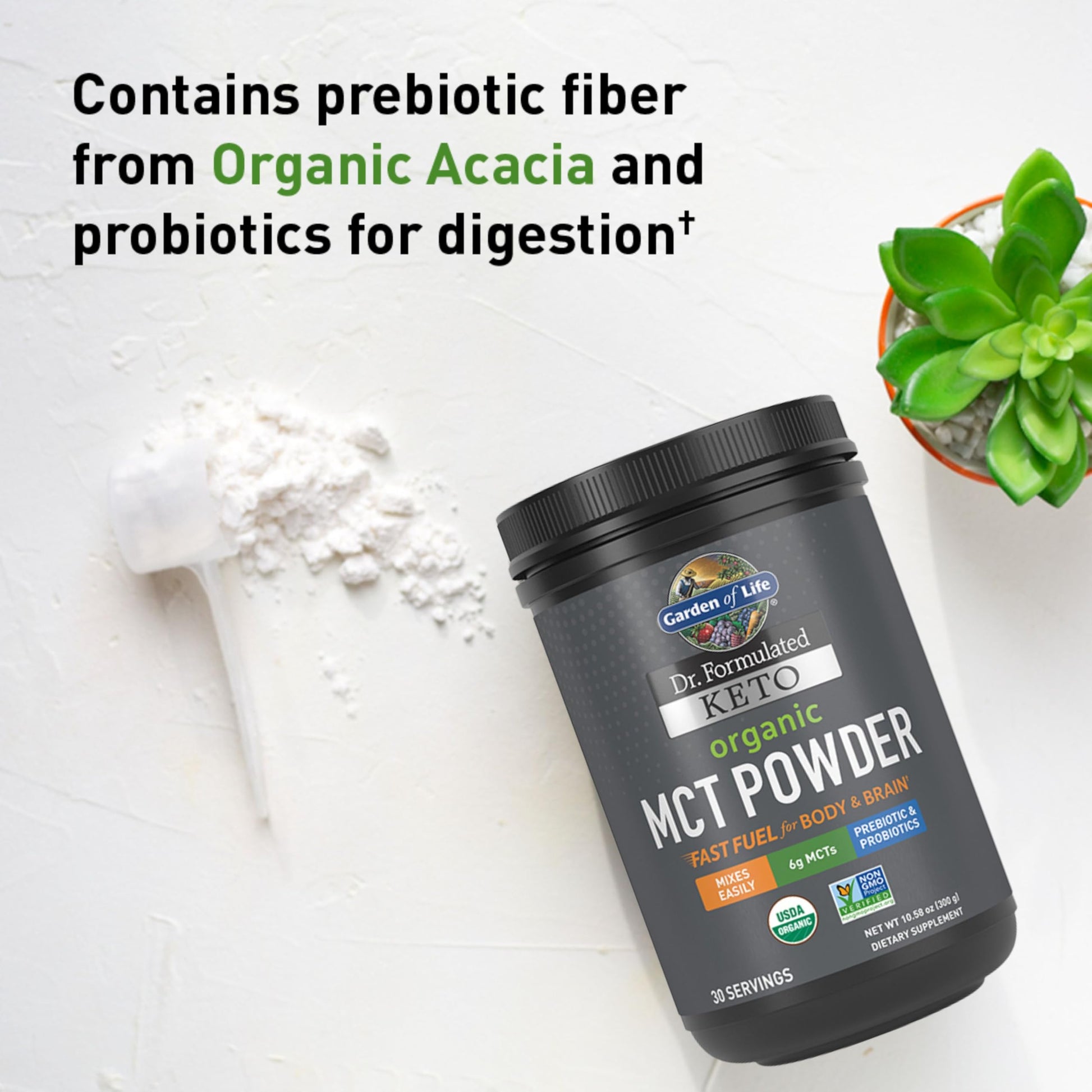 Garden of Life MCT powder container side profile