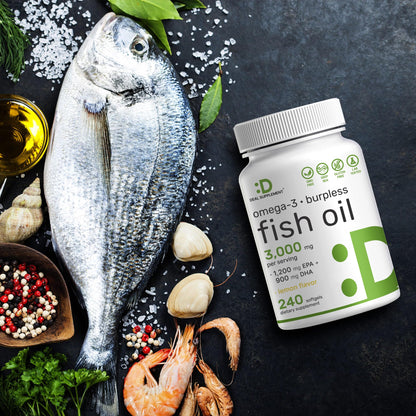 Deal Supplement mercury free fish oil bottle side view