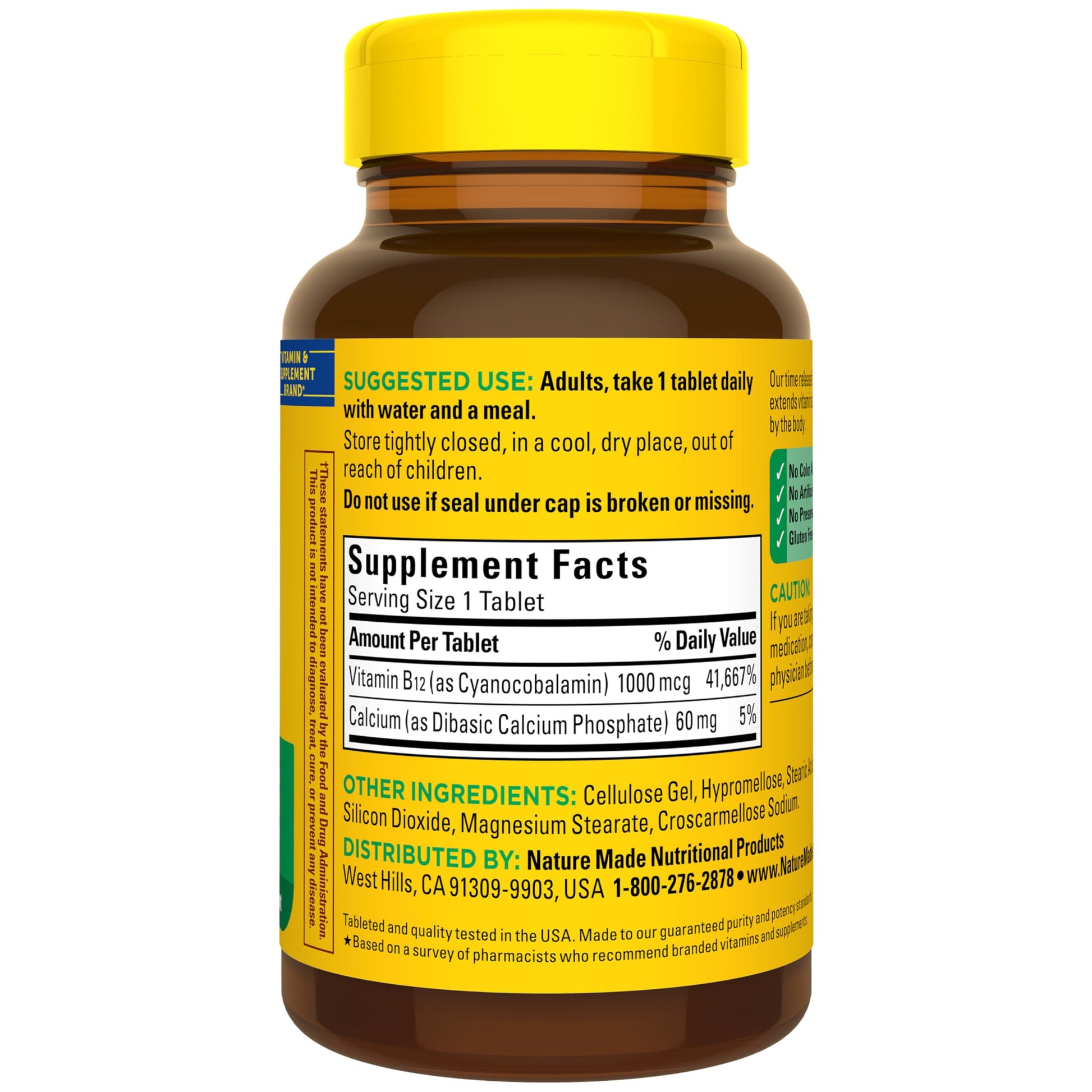 Nature Made Vitamin B12 bottle showing 160 day supply count