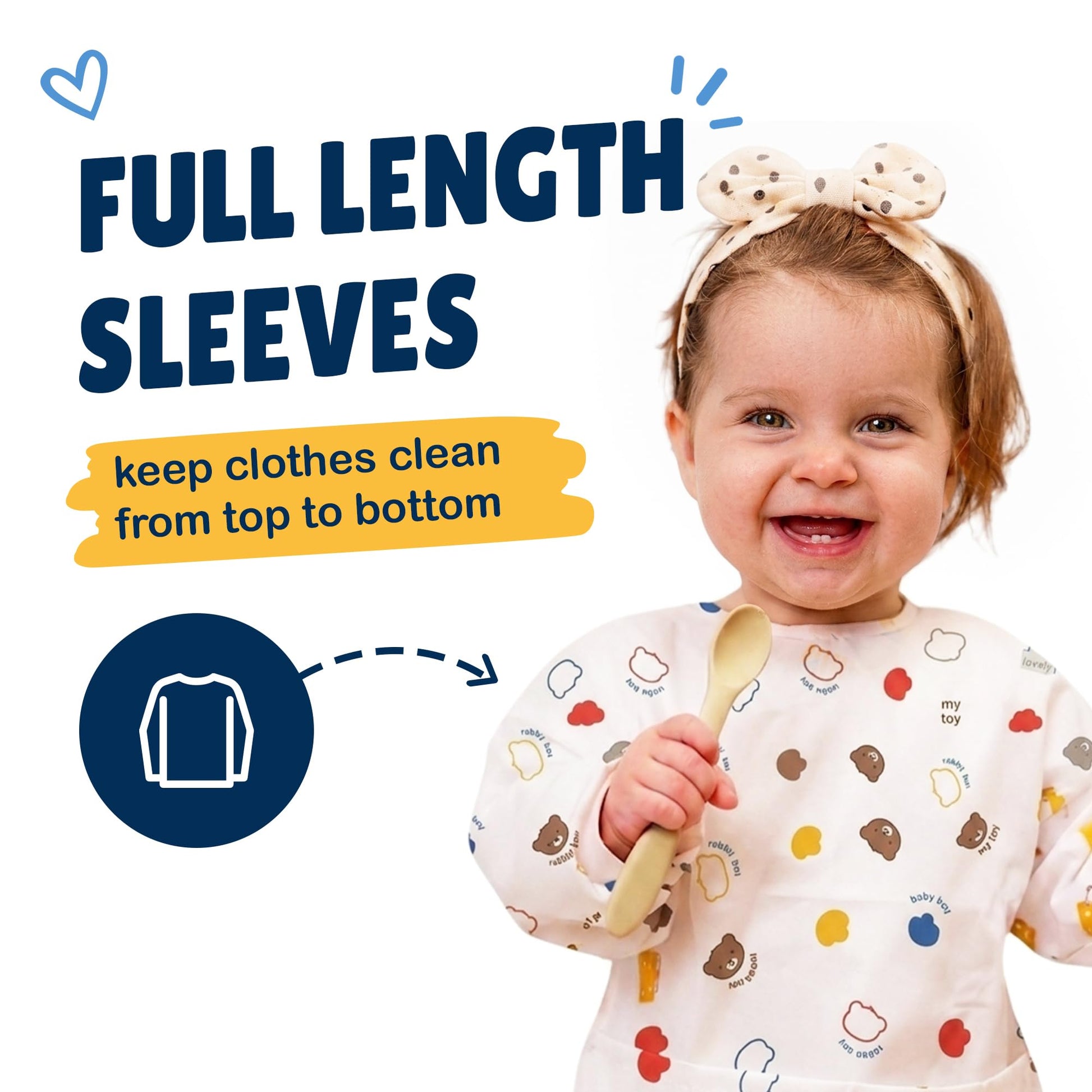 Close up of the secure neck fastening on the Eli with Love wearable baby apron