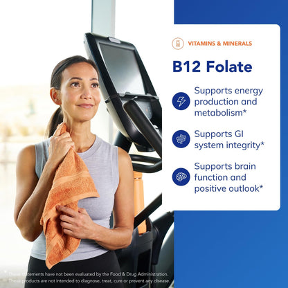 Hypoallergenic vegetarian capsules of Pure Encapsulations B12 Folate for energy metabolism and nervous system support.