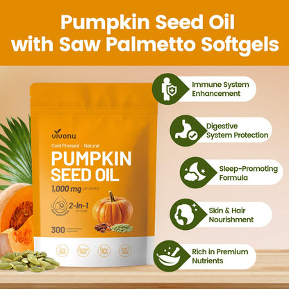 VivoNu Pumpkin Seed Oil supplement pouch packaging detail